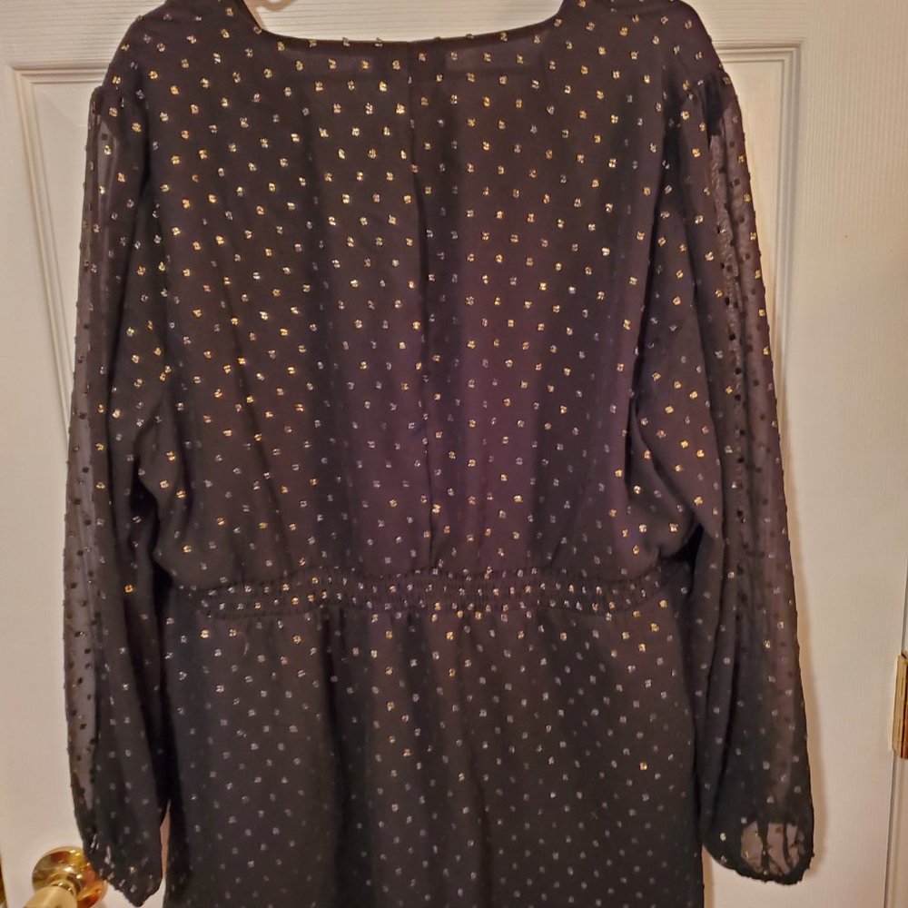 Lane Bryant Size Womens 18/20 Black with Gold Dots Top NWT - Picture 4 of 4